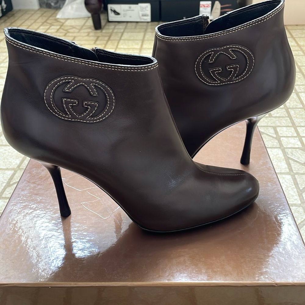 Gucci booties Cocoa s.TTO Pelle S Cuoio size 9